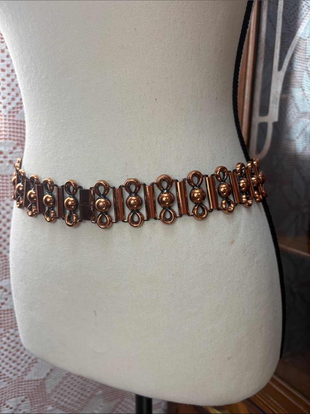 Vintage-Inspired Copper Tone Link Waist Belt